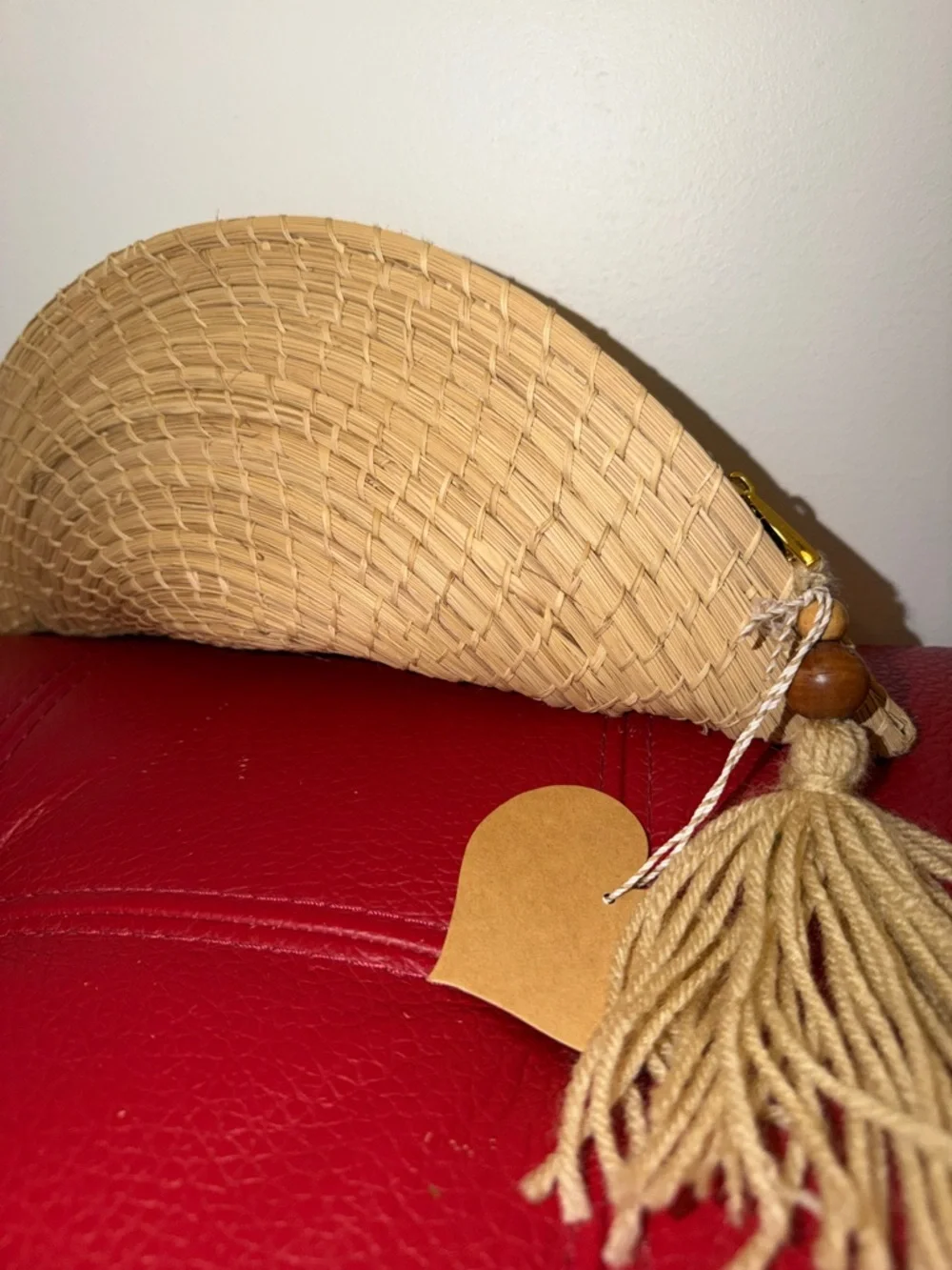 BNWT Mare Dolce Natural Basket Shell Clutch Bag - Picture 2 of 9